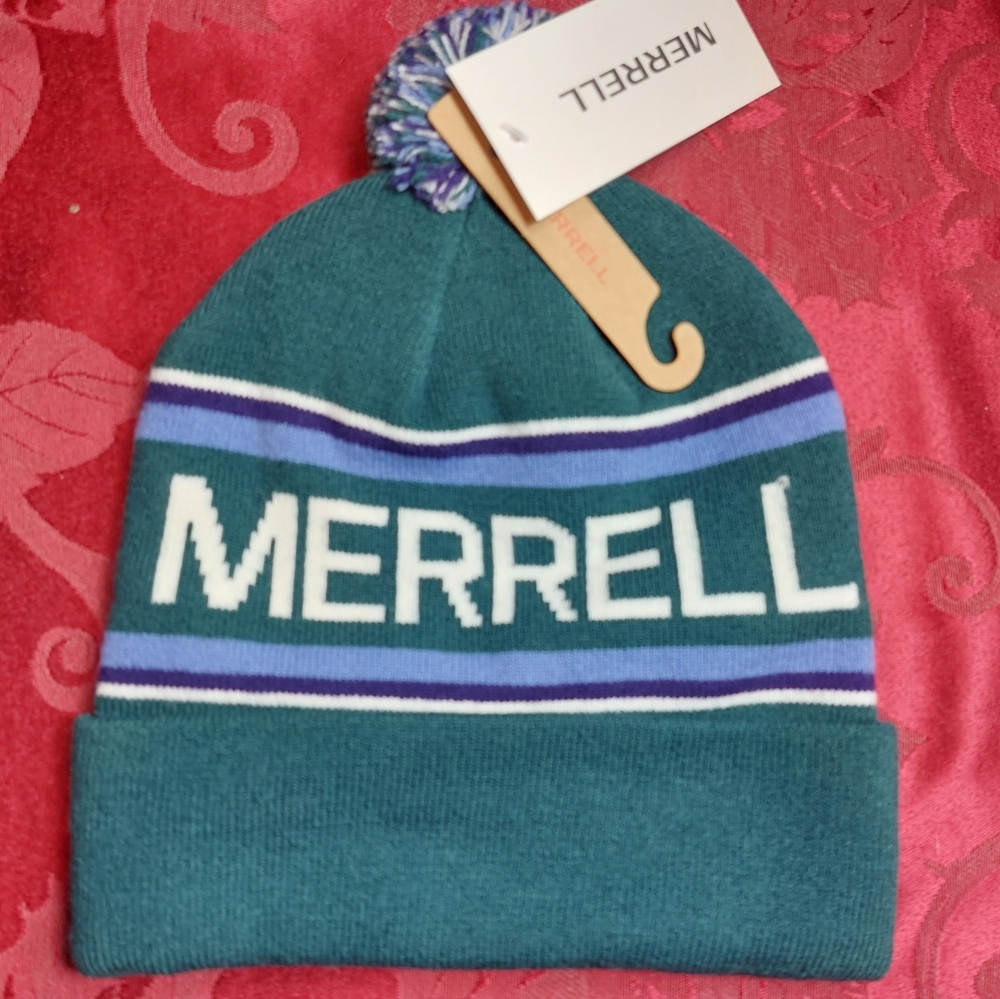 Merrell Pom Knitted Beanie Hat Unisex Winter Hat
